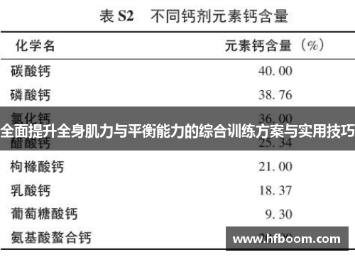 全面提升全身肌力与平衡能力的综合训练方案与实用技巧